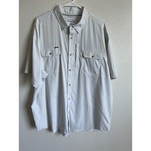 PONCHO Outdoors Fishing Vented Short Sleeve Mens Size XXL White Button Up Shirt